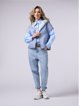 Oltre Oltre Jeansy P543R008383N004 Turkusowy Boy Fit