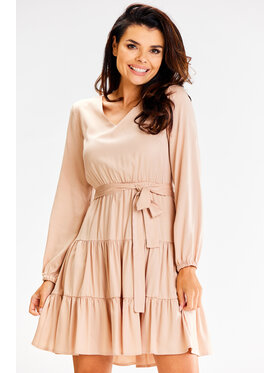 Awama Awama Vestito estivo A603 Beige Basic Fit