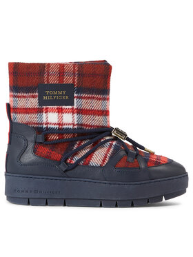 Tommy Hilfiger Tommy Hilfiger Μπότες Χιονιού Tartan Snowboot FW0FW07612 Κόκκινο