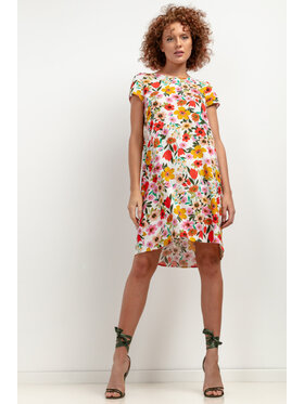 Tessita Tessita Sukienka letnia SUKIENKA_T409_3_S Biały Relaxed Fit