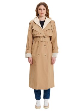 Rinascimento Rinascimento Trench Trench con cappuccio Beige Comfort Fit