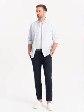 Ombre Ombre Chino kalhoty OM-PACP-0118 Tmavomodrá Regular Fit
