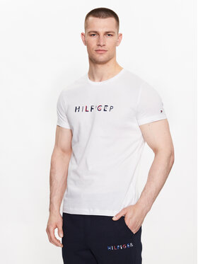 Tommy Hilfiger Tommy Hilfiger Marškinėliai MW0MW31535 Balta Slim Fit