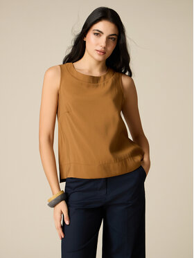 Oltre Oltre Bluzka 2004R003092N022 Brązowy Boxy Fit
