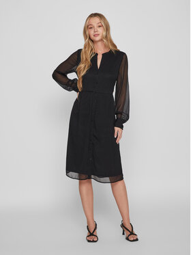 Vila Vila Kleid für den Alltag Falia 14084475 Schwarz Regular Fit