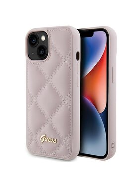 Guess Guess Etui na telefon Quilted Metal Logo Różowy