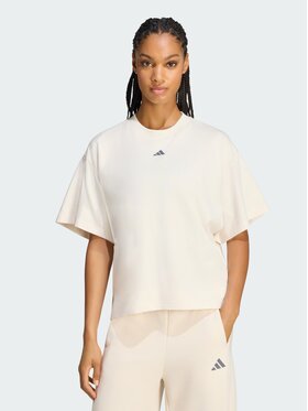 adidas adidas T-Shirt 162937 Kremowy Loose Fit