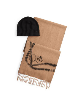 LAUREN RALPH LAUREN LAUREN RALPH LAUREN Kepurės ir šaliko komplektas LAUREN RALPH LAUREN-454P04494001 Smėlio