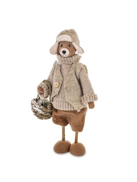 MIAhome MIAhome Figurka Miś CAPELLO z koszykiem Szary