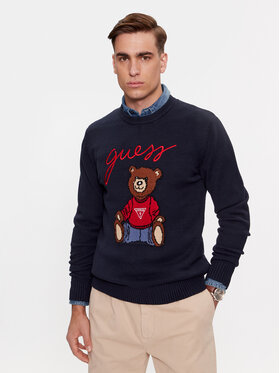 Guess Guess Sweter M4RR35 Z2ZK2 Granatowy Regular Fit