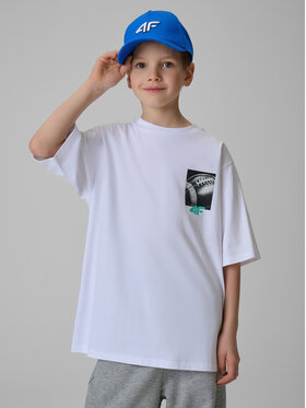 4F 4F T-Shirt PLAY SEASON Biały Loose Fit