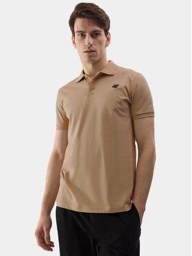 4F 4F Polokošeľa 4FWSS25TPTSM706-83S Hnedá Regular Fit