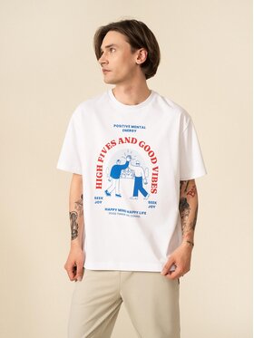 Outhorn Outhorn T-Shirt OTHSS23TTSHM450 Biały Relaxed Fit