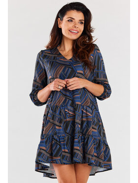 Awama Awama Sukienka codzienna A469 Granatowy Basic Fit