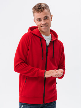 Ombre Ombre Mikina OM-SSZP-0124 Červená Regular Fit