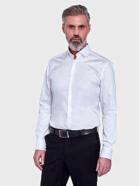 VILLARO VILLARO Koszula 007DSLIM Biały Slim Fit