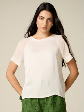Oltre Oltre Bluzka 2118J000905N021 Biały Regular Fit