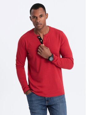 Ombre Ombre Longsleeve OM-LSCL-0107 Czerwony Fitting Fit