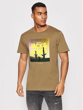 Jack&Jones Jack&Jones Тишърт Razan 12200159 Кафяв Regular Fit