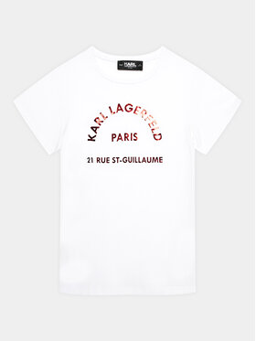 Karl Lagerfeld Kids Karl Lagerfeld Kids Tričko Z15443 S Biela Regular Fit