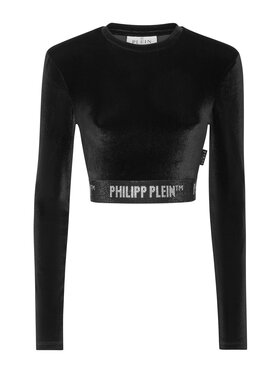 PHILIPP PLEIN PHILIPP PLEIN Bluzka 5847 Czarny Cropped Fit