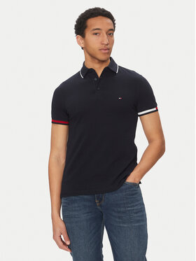 Tommy Hilfiger Tommy Hilfiger Poloshirt Flag Cuff MW0MW38458 Dunkelblau Slim Fit