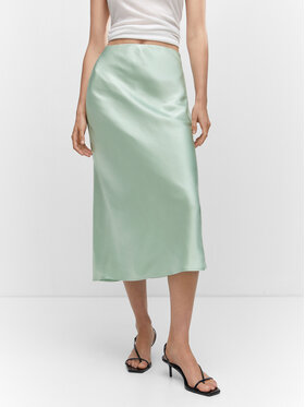 Mango Mango Midi sukně Mia 57030409 Zelená Regular Fit