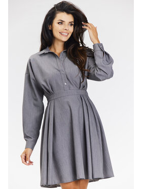 Awama Awama Večerné šaty A668 Sivá Basic Fit