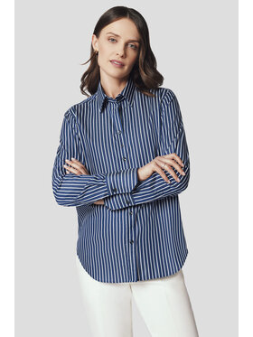 Lancerto Lancerto Koszula Koszula Damska Granatowa w Paski Bawełniana Luthien Oversize KO073224000066 Granatowy Oversize