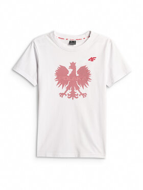 4F 4F T-Shirt STREFA KIBICA Biały Regular Fit
