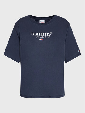 Tommy Jeans Curve Tommy Jeans Curve T-Shirt Essential Logo DW0DW14559 Granatowy Regular Fit