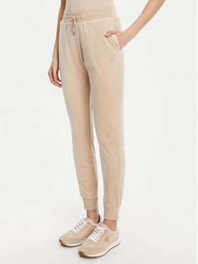 Guess Guess Spodnie dresowe V3BB27 K0232 Beżowy Regular Fit
