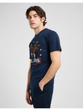 Lee Lee T-Shirt ESSENTIAL GRAPHIC Niebieski Regular Fit