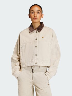 adidas adidas Kurtka jeansowa 159024 Beżowy Oversize