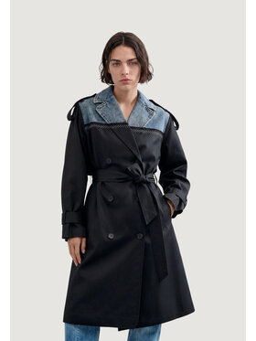 Desigual Desigual Trencz CHAQ_HYBRIDTRENCH Czarny Classic Fit