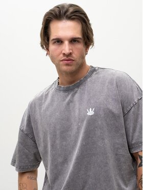 Jigga Wear Jigga Wear T-Shirt Acid wash sprana przetarcia 130518 Szary Oversize