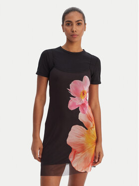 Desigual Desigual Sukienka dzianinowa 26SWVK20 Czarny Slim Fit