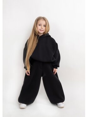 DKaren Sport DKaren Sport Komplet bluza i spodnie materiałowe DK-K-B27 Kids Czarny Balloon Fit