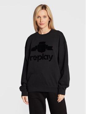 Replay Replay Bluză W3638C.000.23358P Negru Relaxed Fit