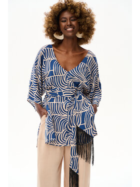 blue shadow blue shadow Bluzka Sally Niebieski Regular Fit
