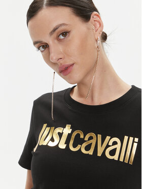 Just Cavalli Majica 75PAHT00 Črna Regular Fit