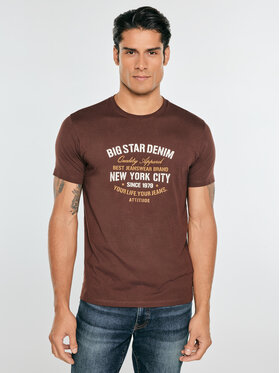 BIG STAR BIG STAR T-Shirt NEVISSER Brązowy Basic Fit