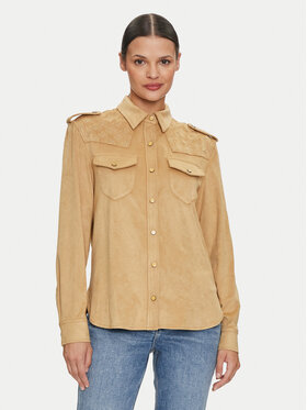 Guess Guess Košile Margot W4YH0C WG6T0 Hnědá Slim Fit