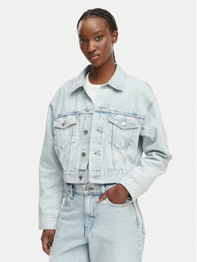 Calvin Klein Jeans Calvin Klein Jeans Kurtka jeansowa LV047F680G Niebieski Cropped Fit