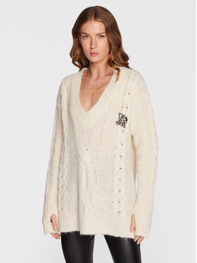 John Richmond John Richmond Pulover Maglia RWA22240MA Écru Loose Fit
