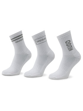 Hugo Hugo 3 pár női bokazokni 3p Qs Rib Logo Cc W 50484149 Fehér