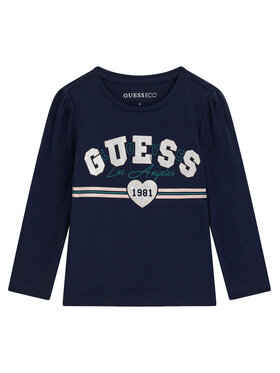 Guess Guess Bluzka K6YI18 K3698 Granatowy Regular Fit