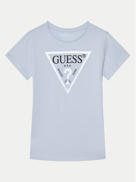 Guess Guess Tricou J73I56 K8HM0 Albastru celest Regular Fit