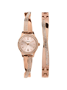 Timex Timex Zegarek TW2T57900 Różowe złoto