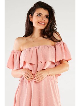 Awama Awama Bluzka A424 Różowy Basic Fit